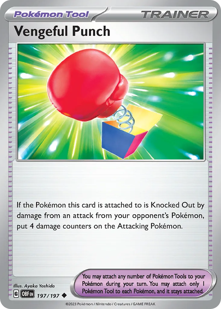 2023 Obsidian Flames Vengeful Punch #197/197 Uncommon card image