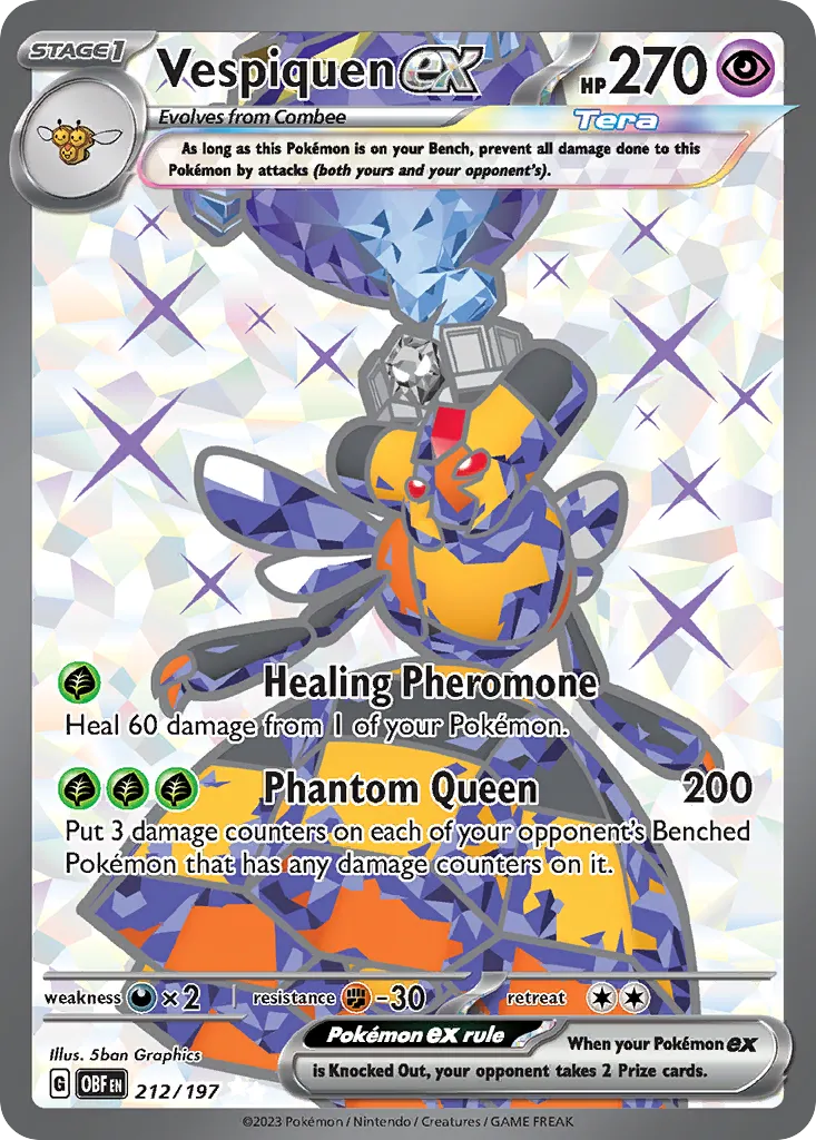 2023 Obsidian Flames Vespiquen ex #096/197 Double Rare card image