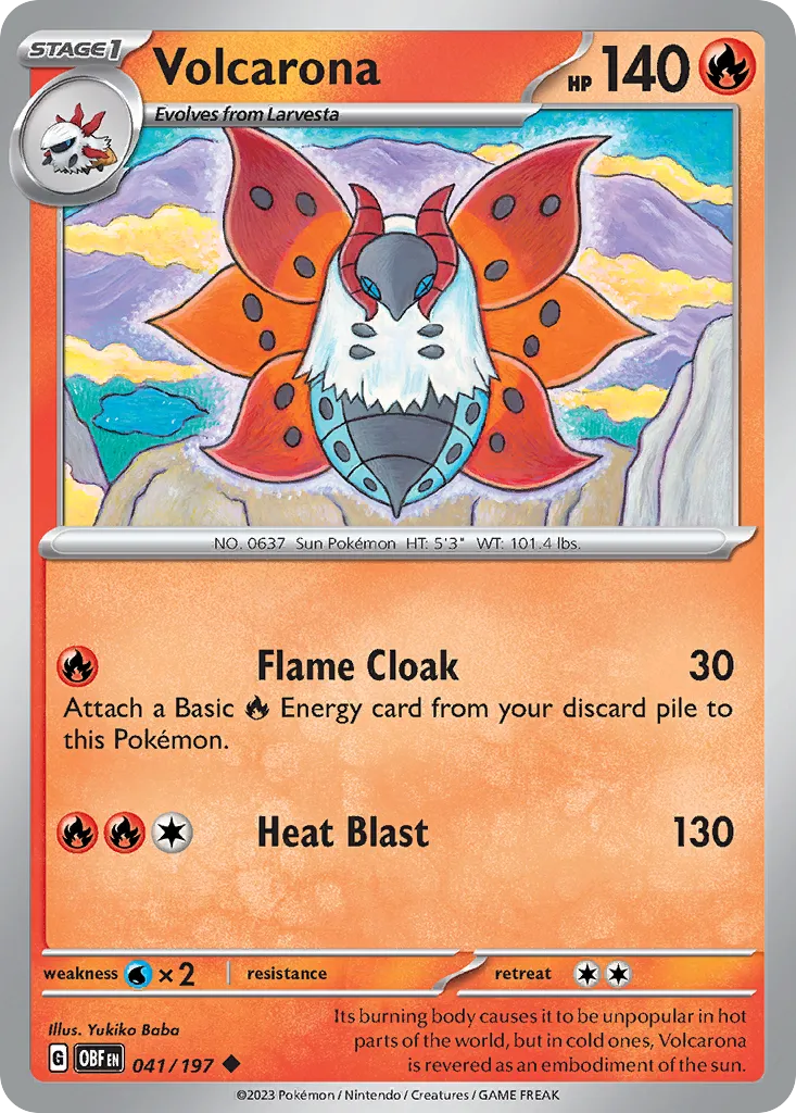 2023 Obsidian Flames Volcarona Uncommon #041/197 Uncommon card image