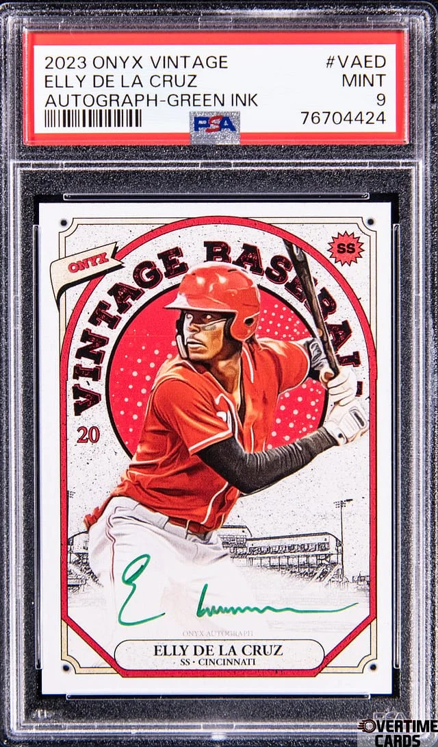 2023 Onyx Vintage Autograph Green Ink Elly De La Cruz #VAED card image