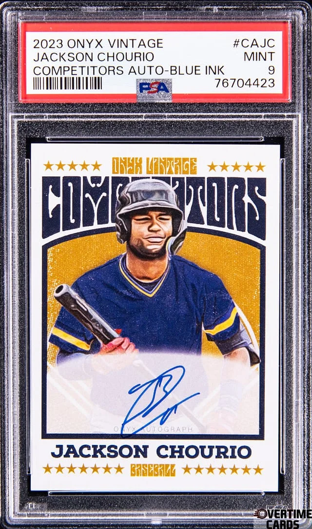 2023 Onyx Vintage Competitors Autograph Blue Ink Jackson Chourio #CAJC card image