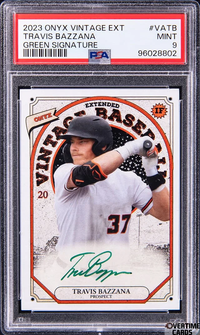 2023 Onyx Vintage Extended Green Signature Travis Bazzana #VATB card image