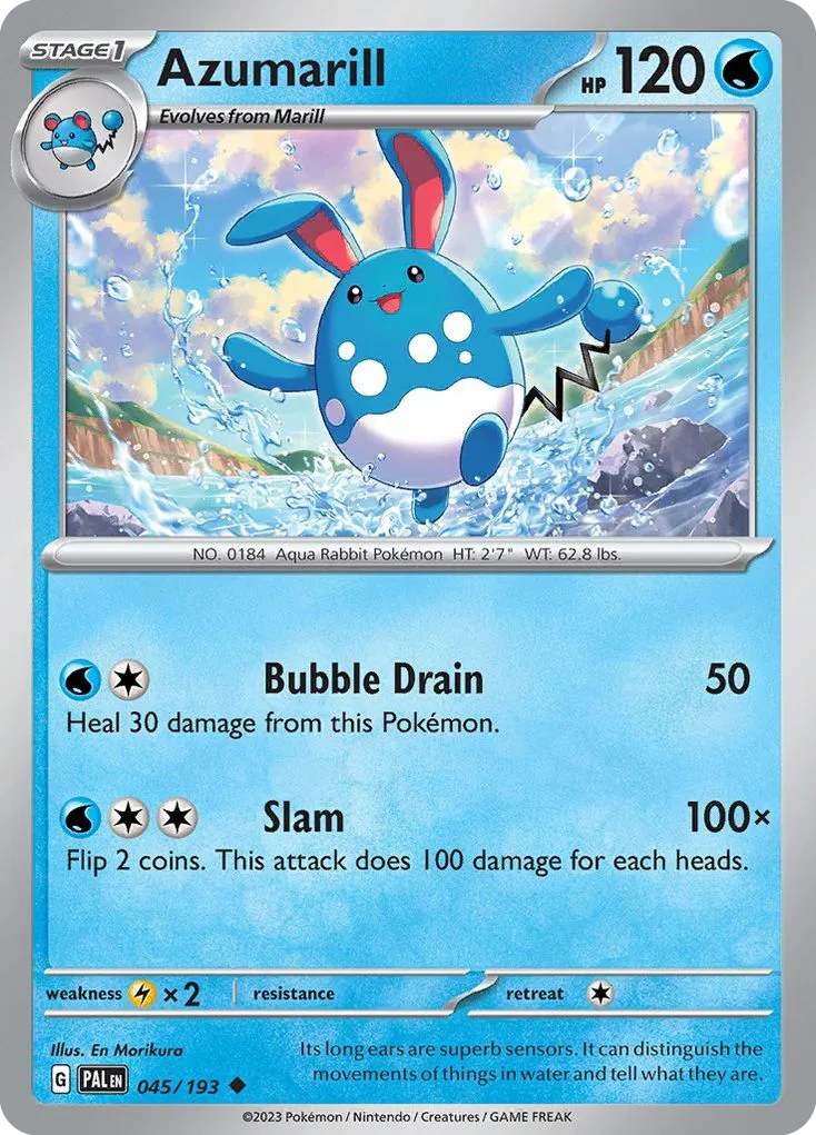 2023 Paldea Evolved Azumarill Uncommon #045/193 Uncommon card image
