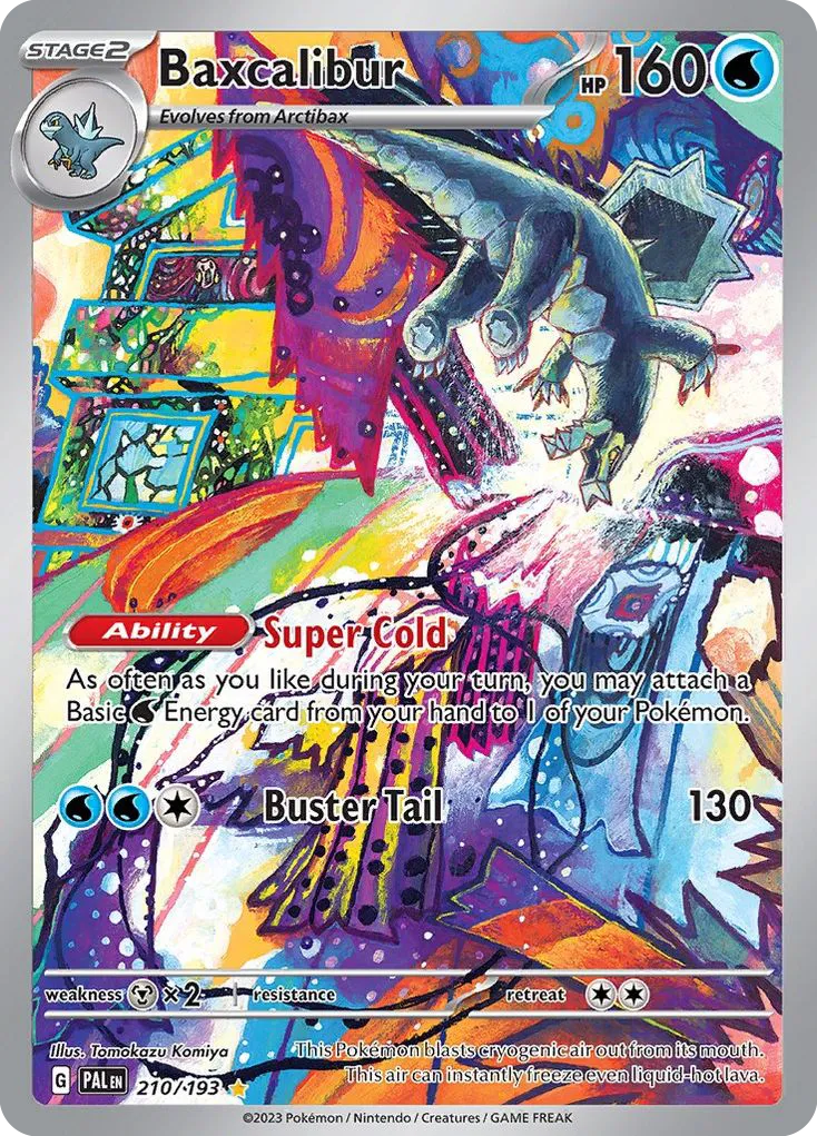 2023 Paldea Evolved Baxcalibur #210/193 Illustration Rare card image