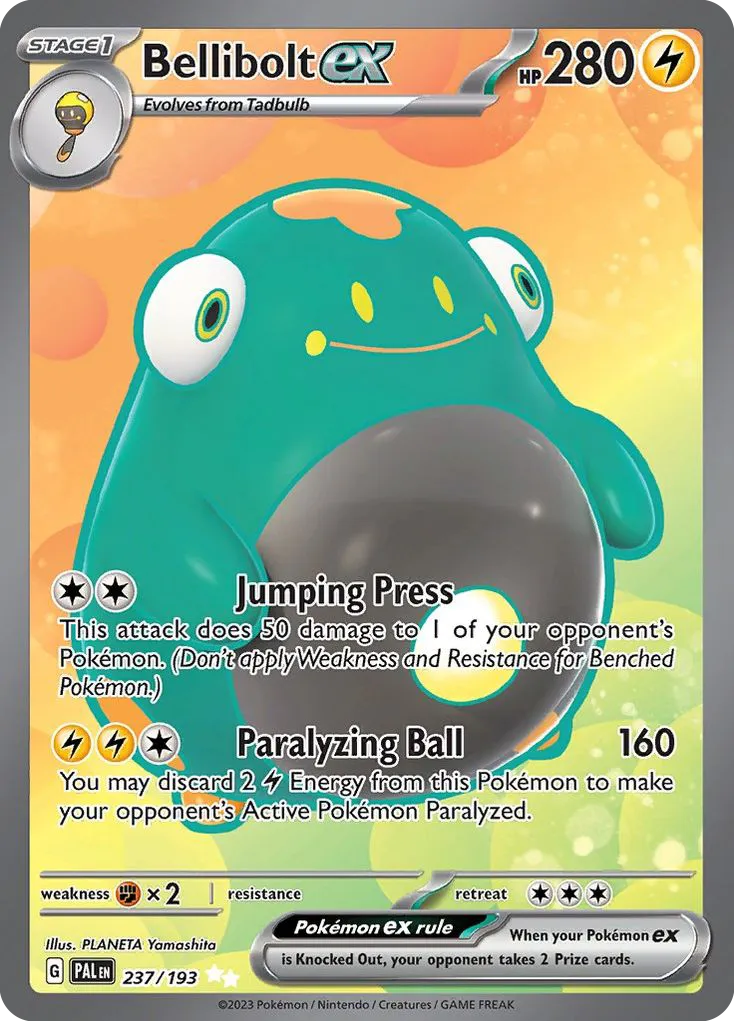 2023 Paldea Evolved Bellibolt ex #237/193 Ultra Rare card image