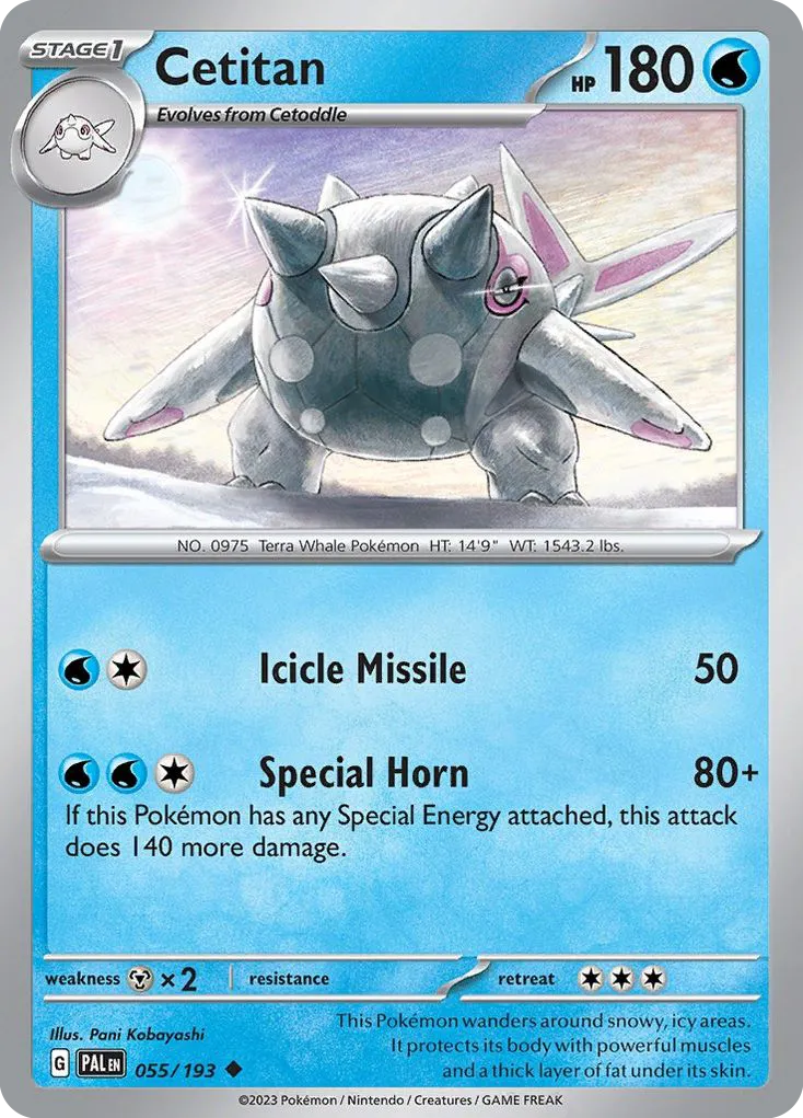2023 Paldea Evolved Cetitan Uncommon #055/193 Uncommon card image