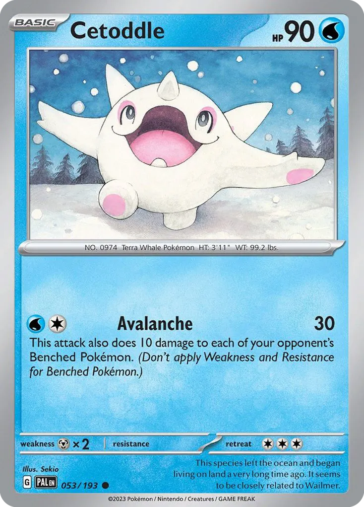 2023 Paldea Evolved Cetoddle #053/193 Common card image