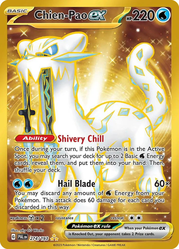 2023 Paldea Evolved Chien-Pao ex #274/193 Hyper Rare card image