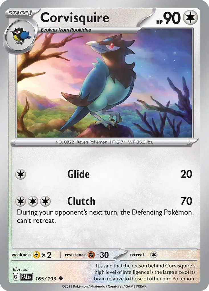 2023 Paldea Evolved Corvisquire Uncommon #165/193 Uncommon card image
