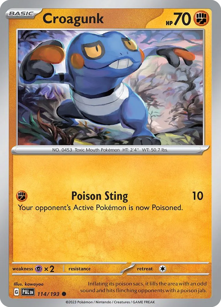 2023 Paldea Evolved Croagunk Common #114/193 Common card image