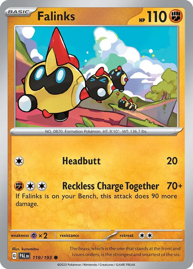 2023 Paldea Evolved Falinks Common #119/193 Common card image