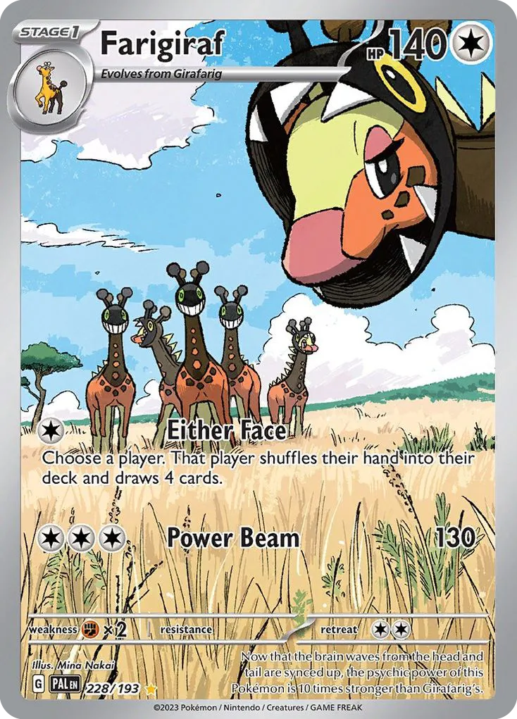 2023 Paldea Evolved Farigiraf #228/193 Illustration Rare card image