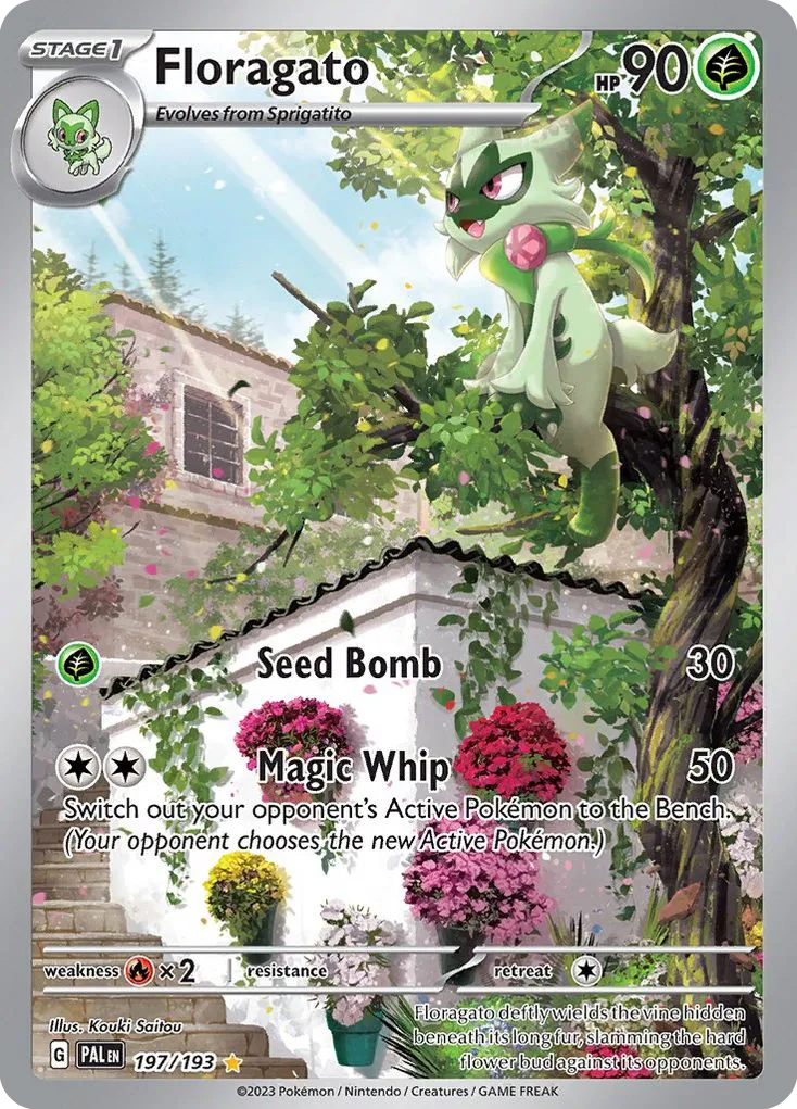2023 Paldea Evolved Floragato Uncommon #014/193 Uncommon card image