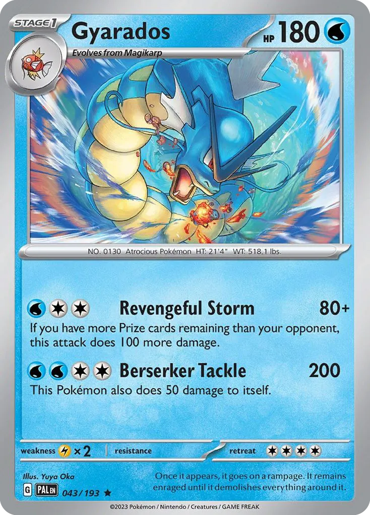 2023 Paldea Evolved Gyarados #043/193 Rare card image