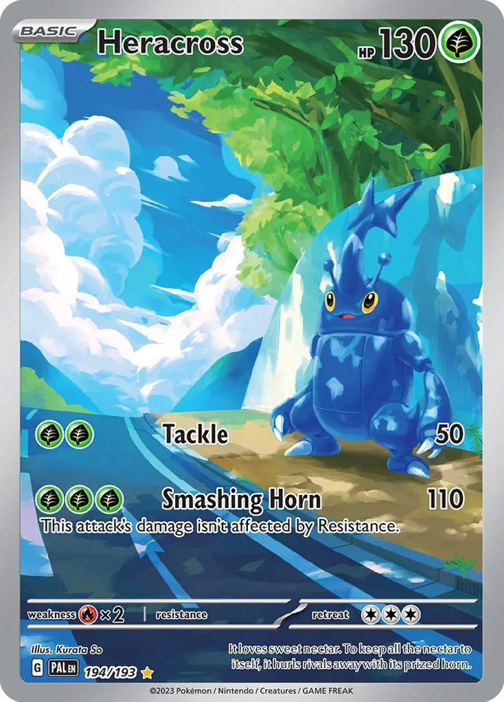 2023 Paldea Evolved Heracross #194/193 Illustration Rare card image