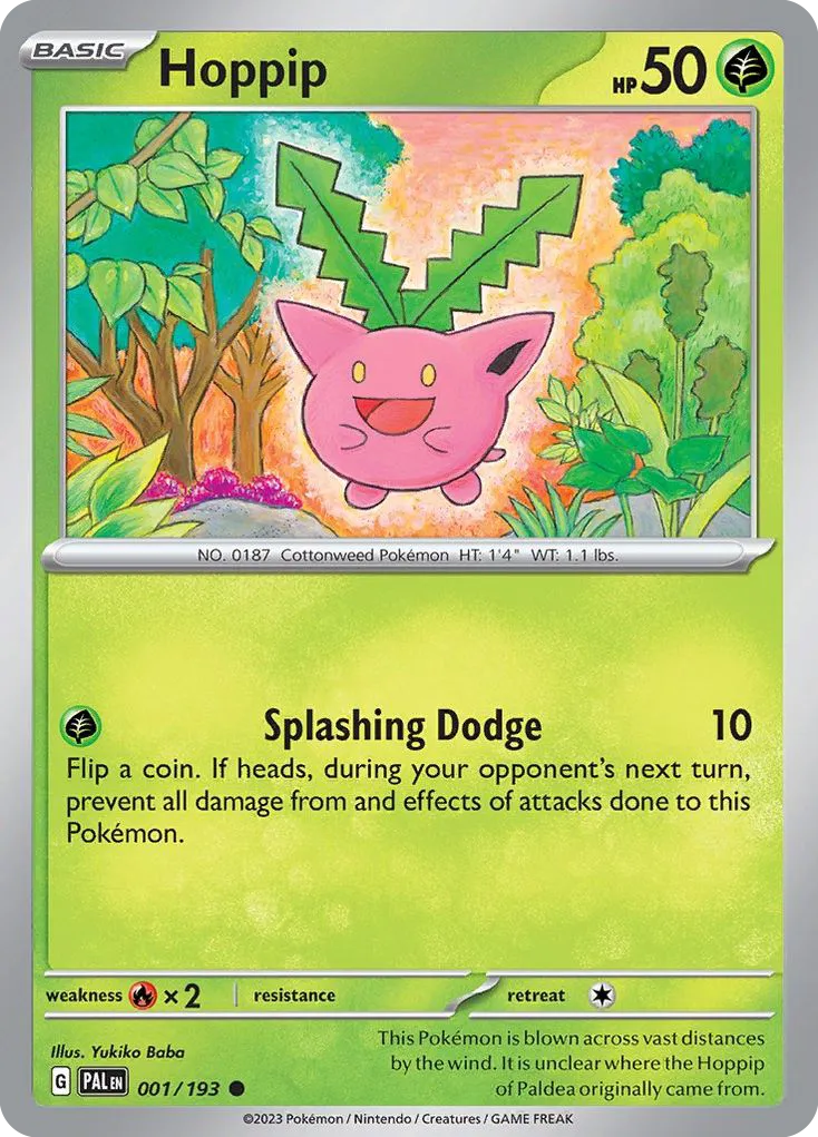 2023 Paldea Evolved Hoppip Common #001/193 Common card image
