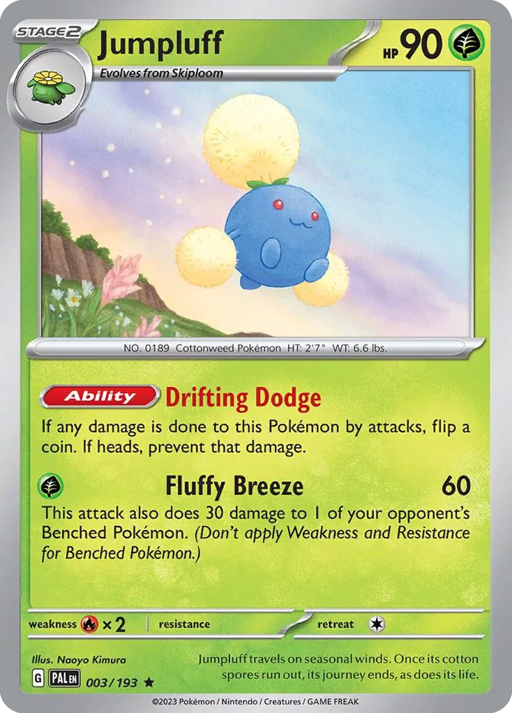 2023 Paldea Evolved Jumpluff #003/193 Rare card image