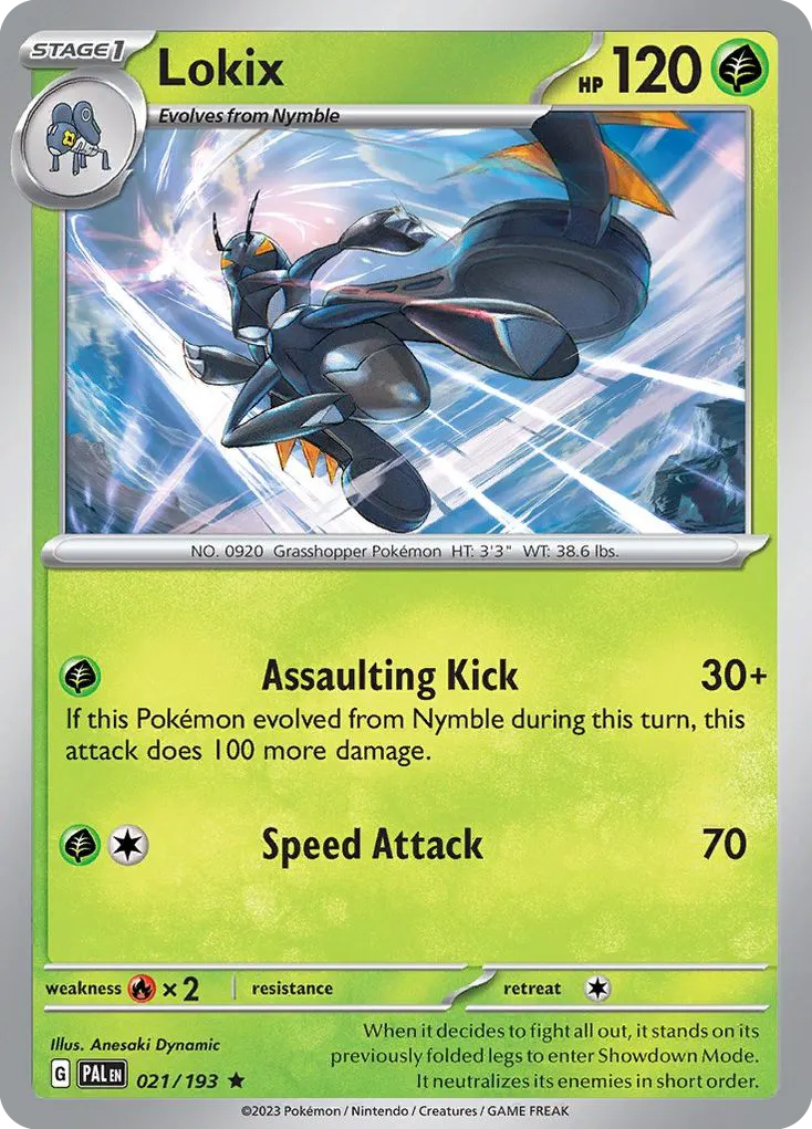 2023 Paldea Evolved Lokix Rare #021/193 Rare card image