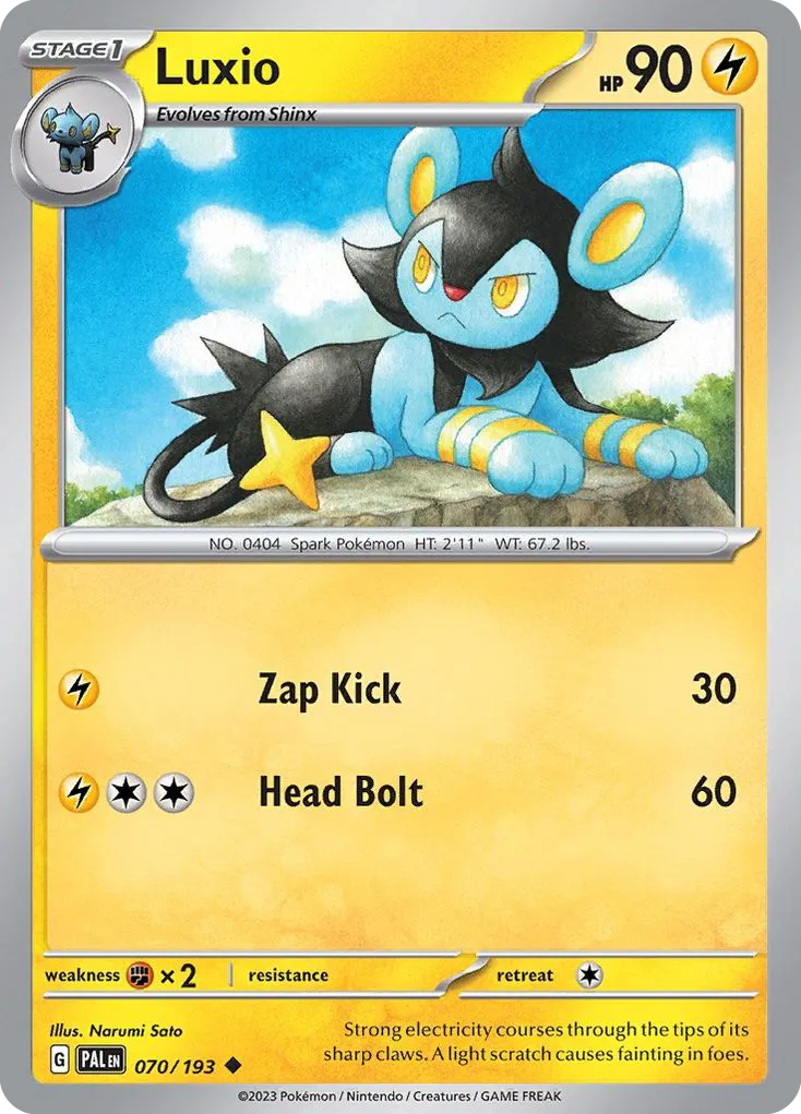 2023 Paldea Evolved Luxio Uncommon #070/193 Uncommon card image