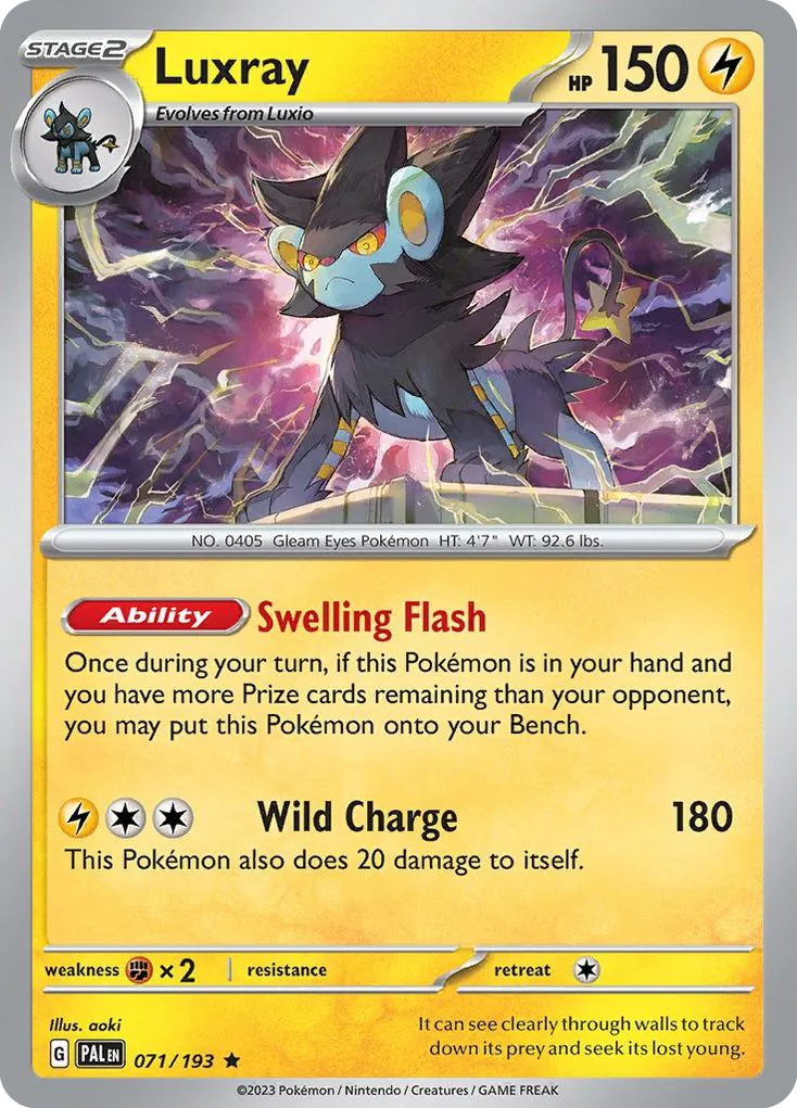 2023 Paldea Evolved Luxray #071/193 Rare card image