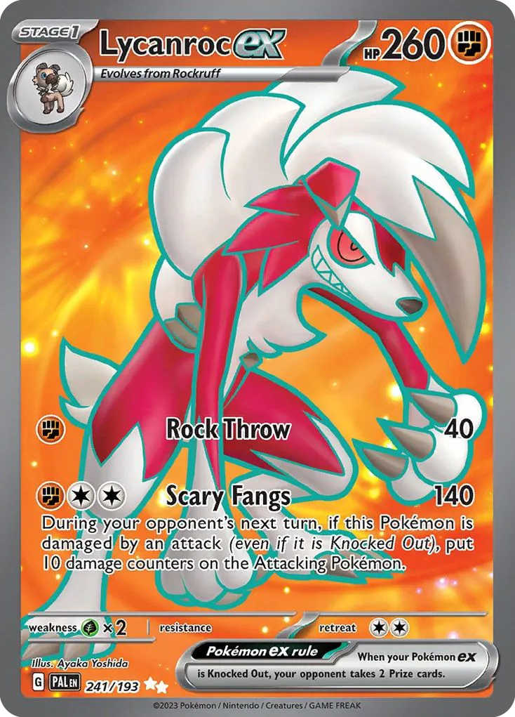 2023 Paldea Evolved Lycanroc ex #241/193 Ultra Rare card image