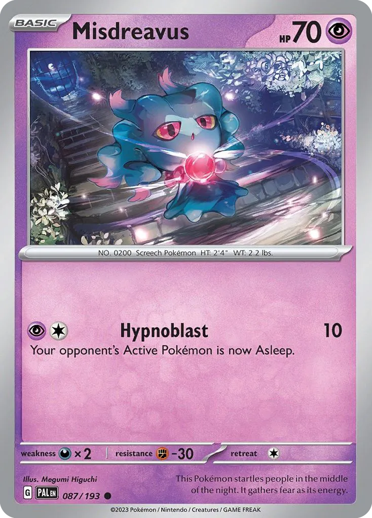 2023 Paldea Evolved Misdreavus #087/193 Common card image