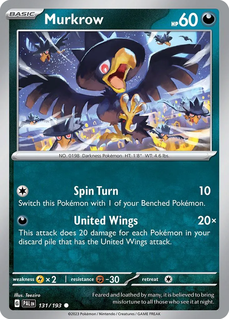 2023 Paldea Evolved Murkrow Common #131/193 Common card image