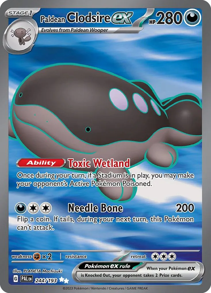 2023 Paldea Evolved Paldean Clodsire ex #130/193 Double Rare card image