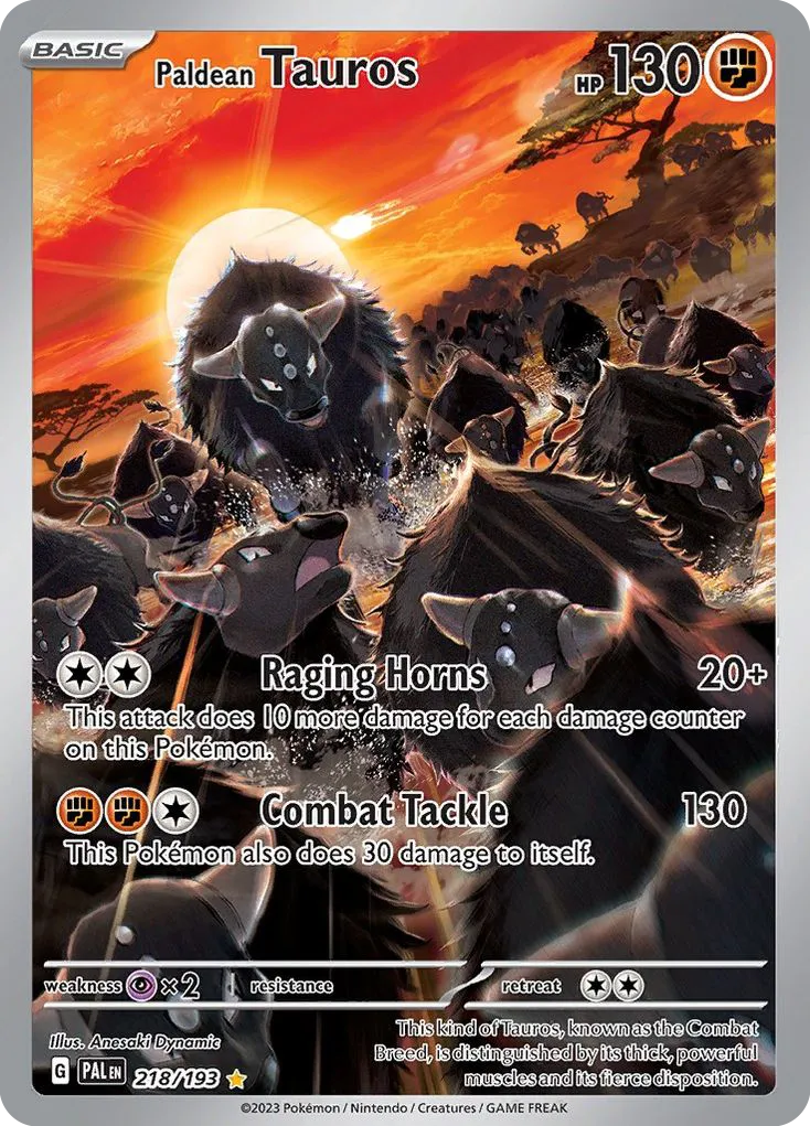 2023 Paldea Evolved Paldean Tauros #108/193 Uncommon card image