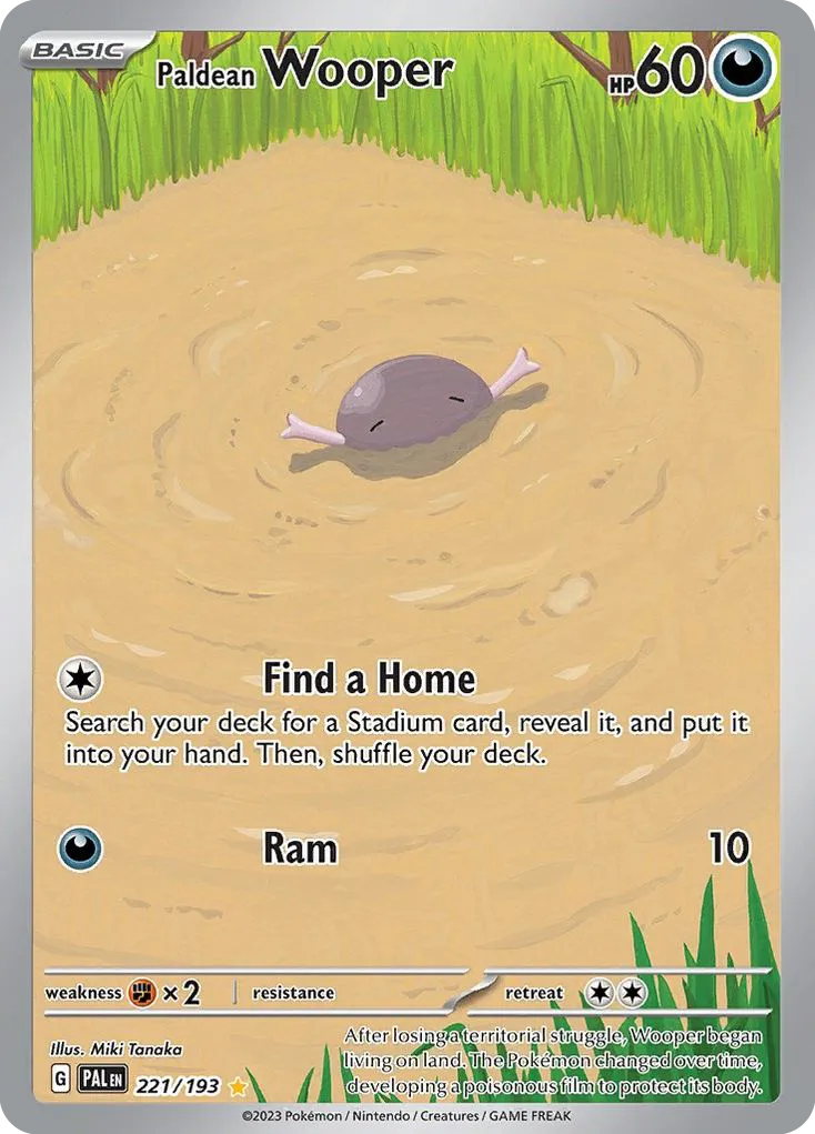 2023 Paldea Evolved Paldean Wooper #221/193 Illustration Rare card image