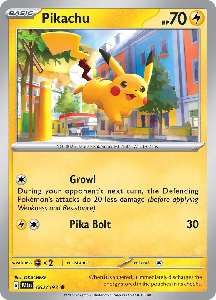2023 Paldea Evolved Pikachu Common #062/193 Common card image