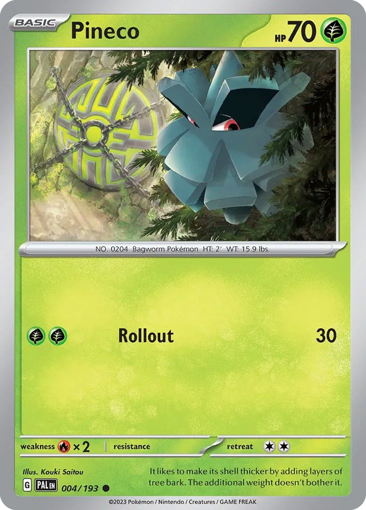 2023 Paldea Evolved Pineco Common #004/193 Common card image
