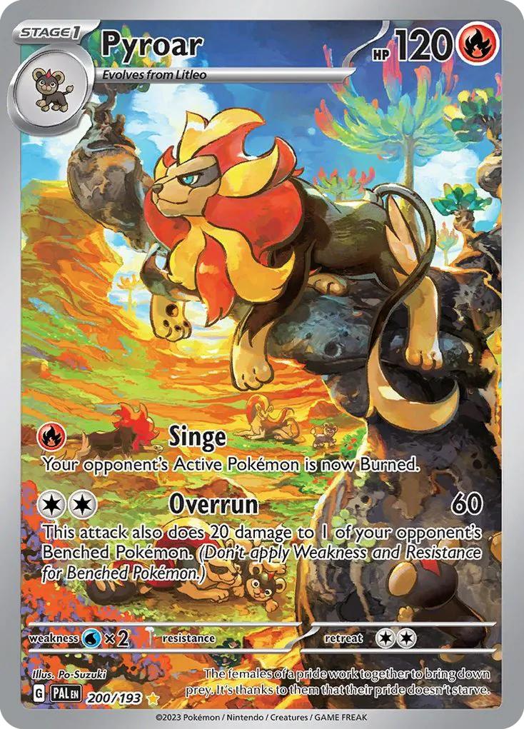 2023 Paldea Evolved Pyroar #200/193 Illustration Rare card image