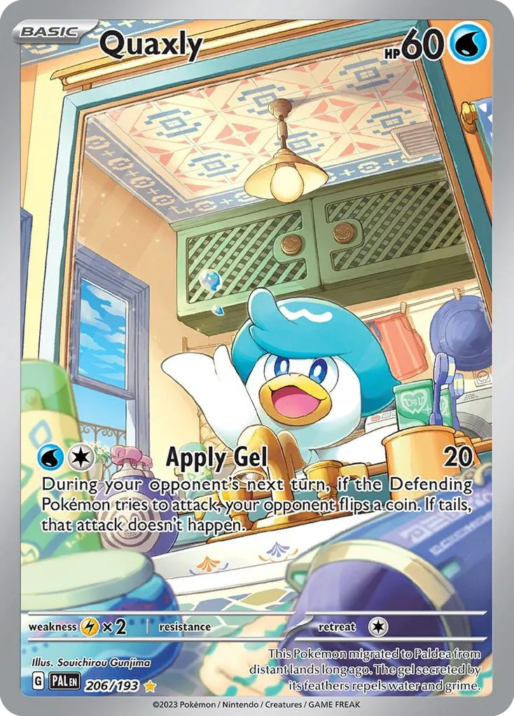 2023 Paldea Evolved Quaxly #206/193 Illustration Rare card image