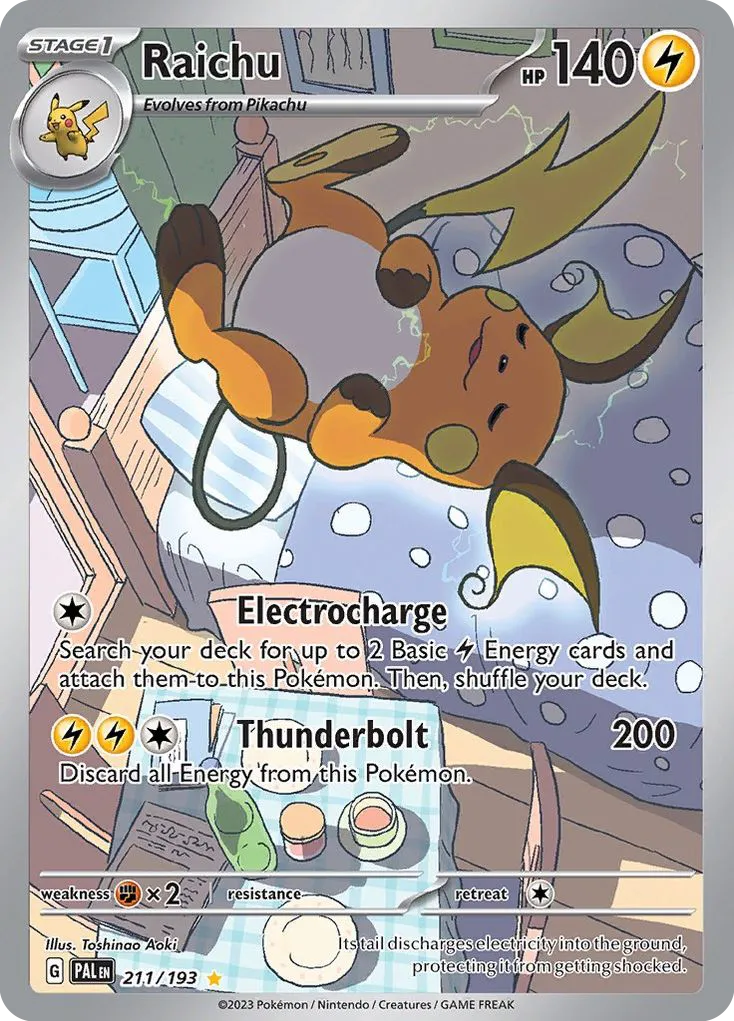 2023 Paldea Evolved Raichu #211/193 Illustration Rare card image