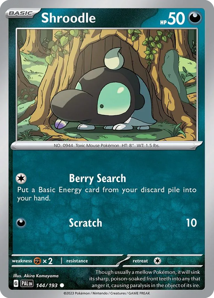 2023 Paldea Evolved Shroodle Common #145/193 Common card image