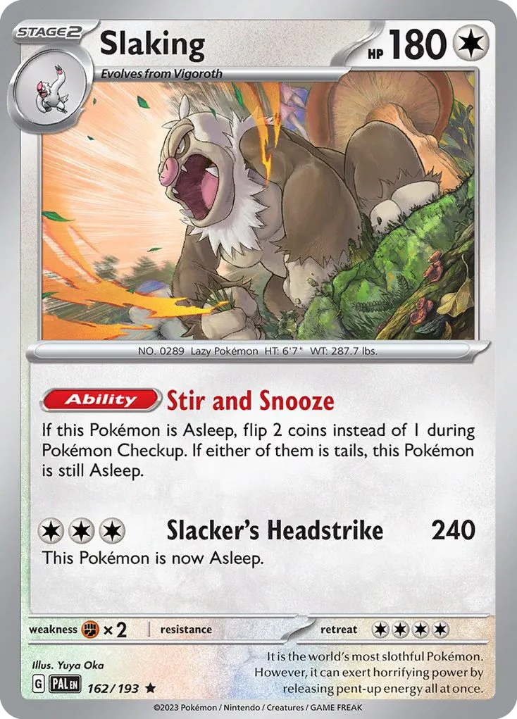 2023 Paldea Evolved Slaking Rare #162/193 Rare card image