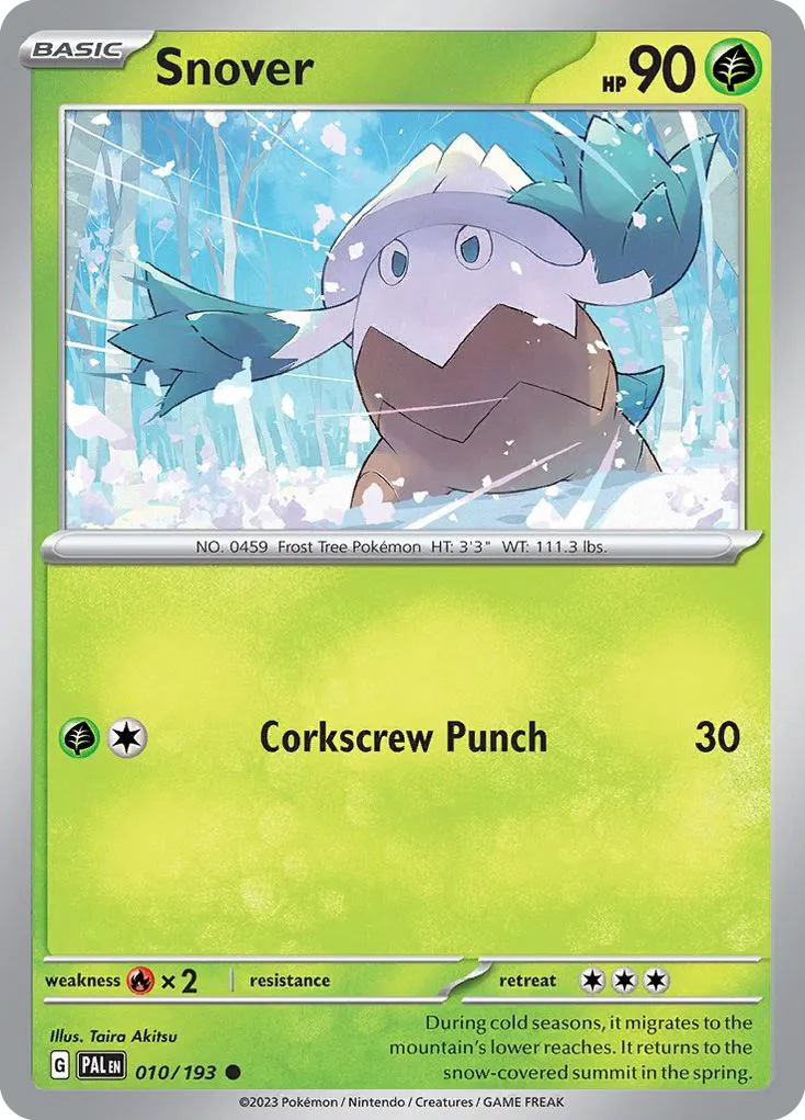 2023 Paldea Evolved Snover Common #010/193 Common card image