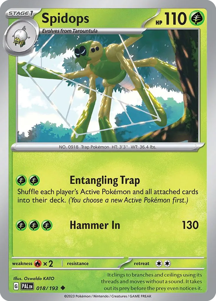2023 Paldea Evolved Spidops Uncommon #018/193 Uncommon card image