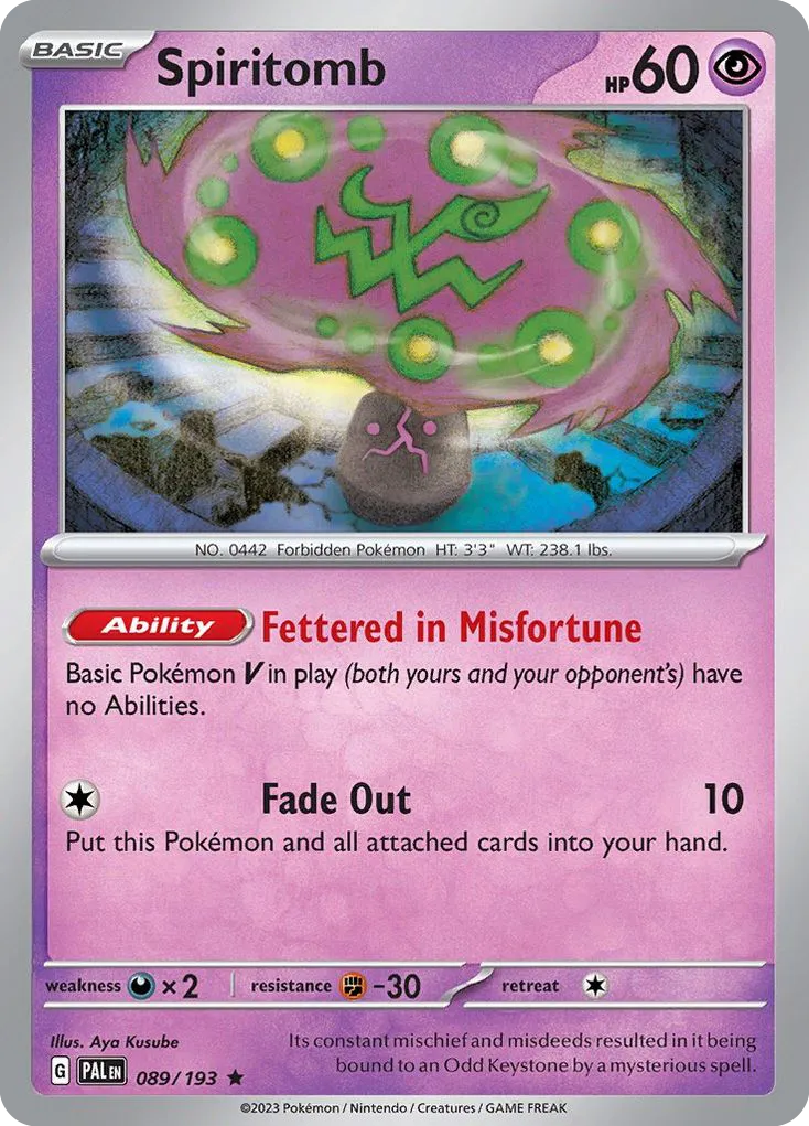 2023 Paldea Evolved Spiritomb #089/193 Rare card image