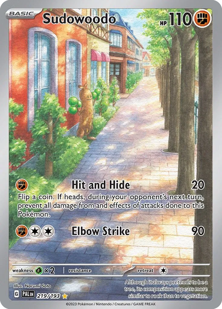 2023 Paldea Evolved Sudowoodo #219/193 Illustration Rare card image