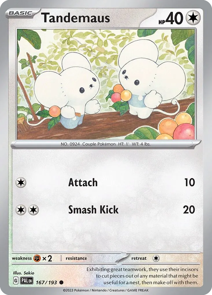 2023 Paldea Evolved Tandemaus #167/193 Common card image