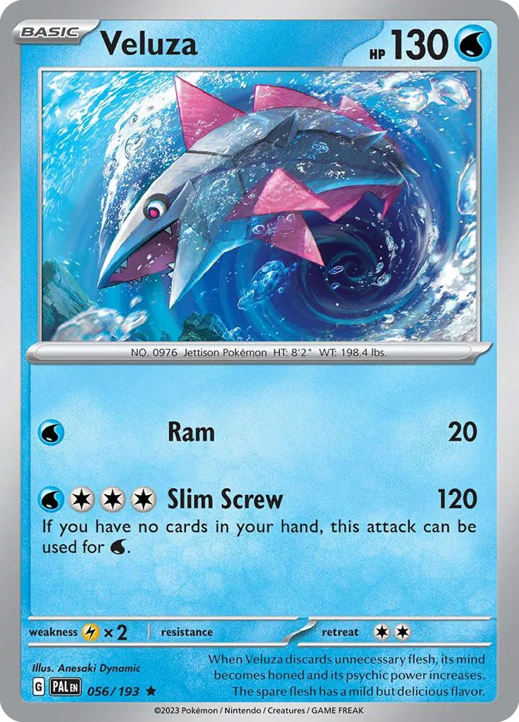 2023 Paldea Evolved Veluza Rare #056/193 Rare card image