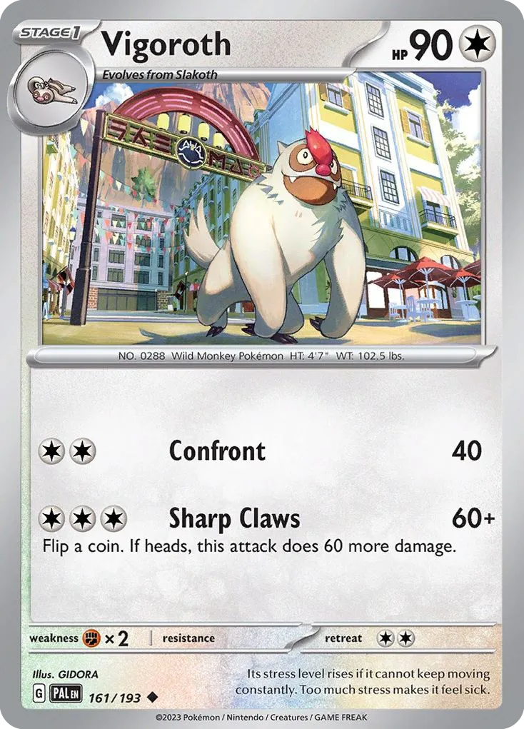 2023 Paldea Evolved Vigoroth Uncommon #161/193 Uncommon card image