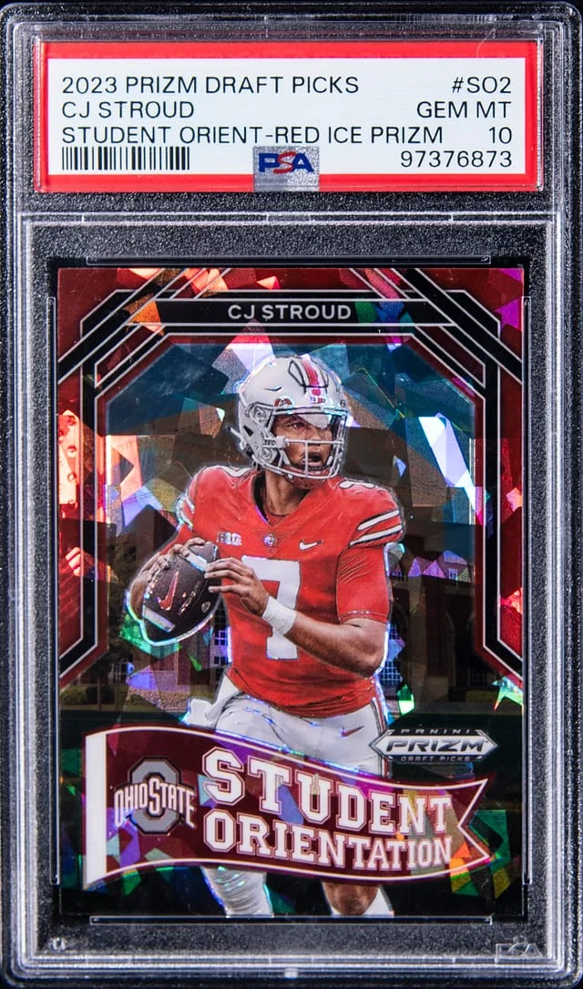 2023 Panin Prizm Draft Picks Student Orient Red Ice Prizm CJ Stroud #SO-2 card image