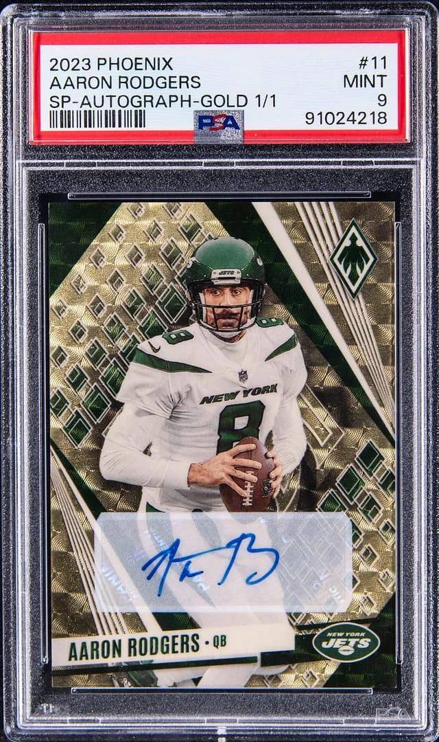 2023 Panini Aaron Rodgers Phoenix Autograph Gold Vinyl SP #11 card image