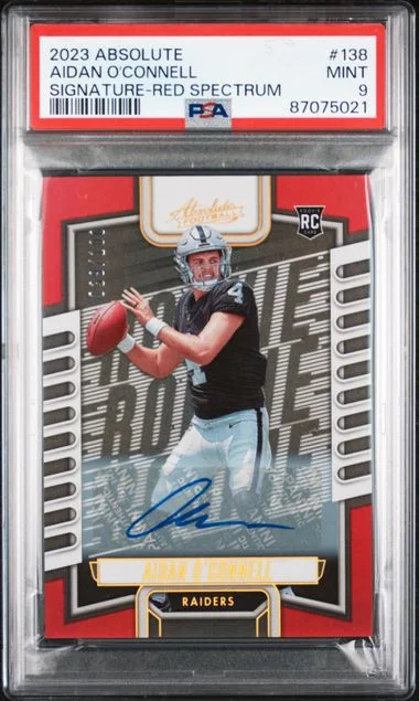 2023 Panini Absolute Aiden O'Connell Signature-Red Spectrum #138 card image