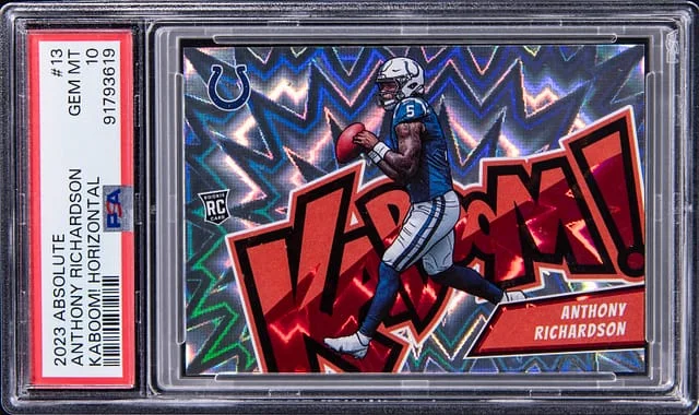 2023 Panini Absolute Anthony Richardson Kaboom! Horizontal #13 card image