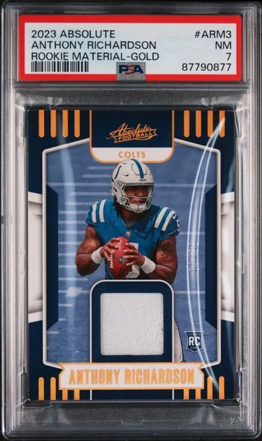 2023 Panini Absolute Anthony Richardson Materials Gold #ARM3 card image
