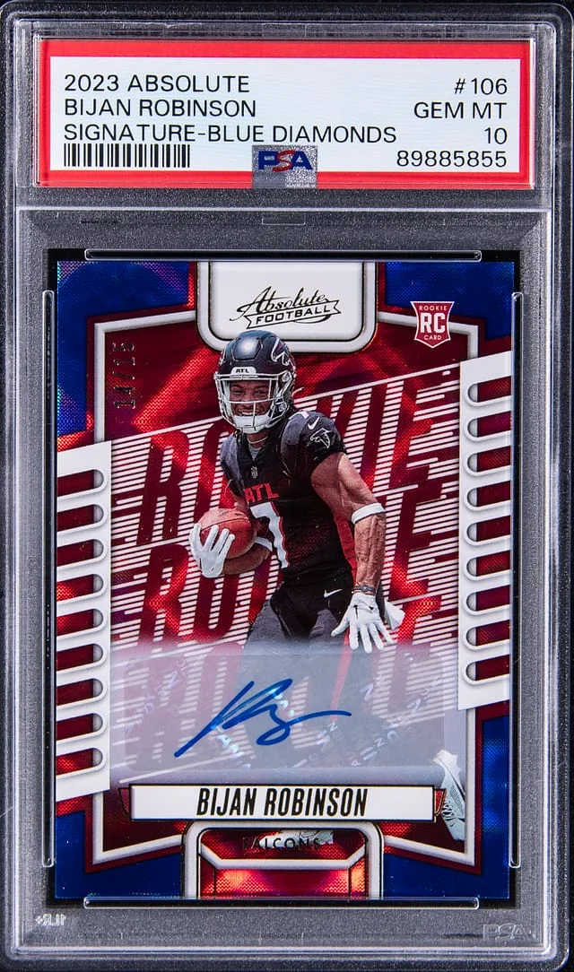2023 Panini Absolute Bijan Robinson Signature Blue Diamonds #106 card image